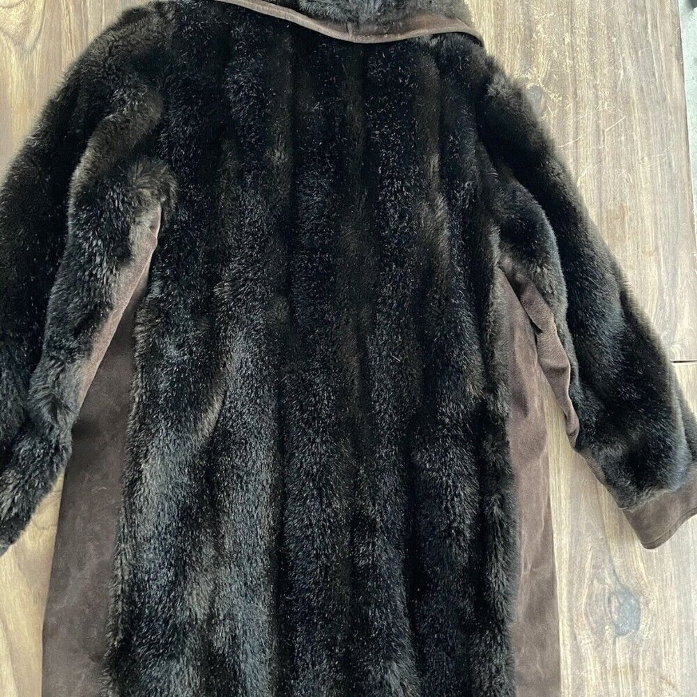 Lykafur Brown Faux Fur Coat for Women Vintage Tissavel France - Sz M w/S… - Picture 14 of 15